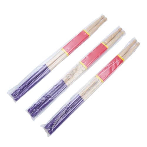 Juego de 3 pares de baquetas 5A de madera de arce miniatura 6