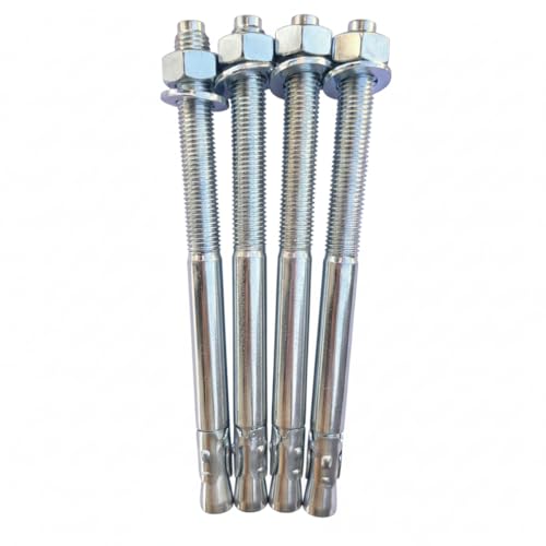 Pernos de Anclaje M16 x 220 mm (4 uds) | Acero Galvanizado | Tacos Metálicos de Expansión para Hormigón y Piedra