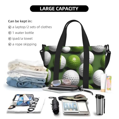 Golf Ball Print Hand Travel Bag,Gym Bag,Weekend Travel Overnight Bag,Tote Bag Sports Bag For Women Men4