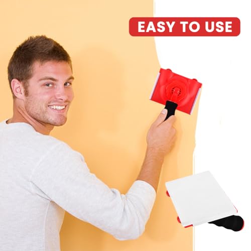 Paint Edger Trimmer with 2 Refill Pads, Adjustable Paint Pad Applicator Edge Painting Tool for Walls, Ceilings, Trim, Baseboards, Home Paints Edger Brush Ceilings Pad Painter