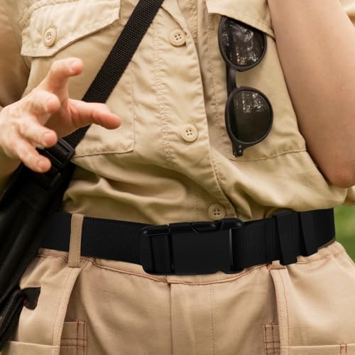 FRCOLOR Adjustable Elastic Stretch Belt for Men and Women Non-metal Buckle Web Belt for Outdoor Activities Travel and Hiking Durable Nylon Versatile Fit for All4