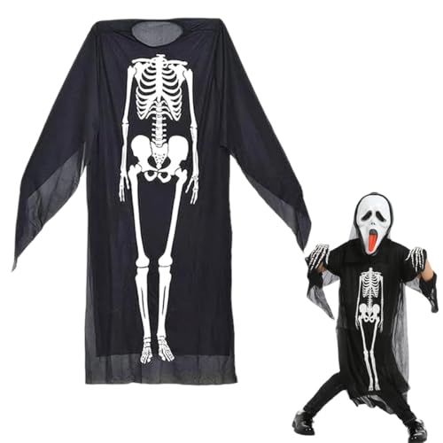 Teegxddy Disfarce de esqueleto para, disfarce de queleto, Halloween, perfeito para cosplay