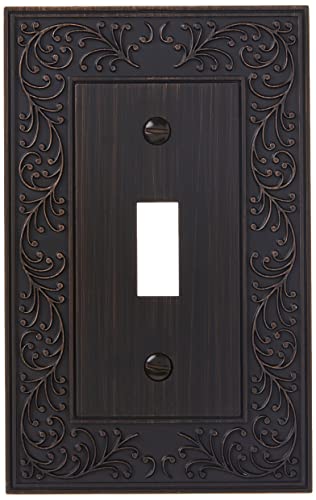 Image of Amerelle 43TVB English Garden Wallplate, 1 Toggle, Cast Metal, Aged Bronze, 1-Pack