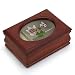 RR ROUND RICH DESIGN Solid Wooden Portable Jewelry Box Organizer Brown