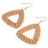 HORIALENCE Pendientes De Ratán Hechos Mano Pendientes Étnicos De Moda Para Mujer Colgantes De Lágrima Para Uso Diario