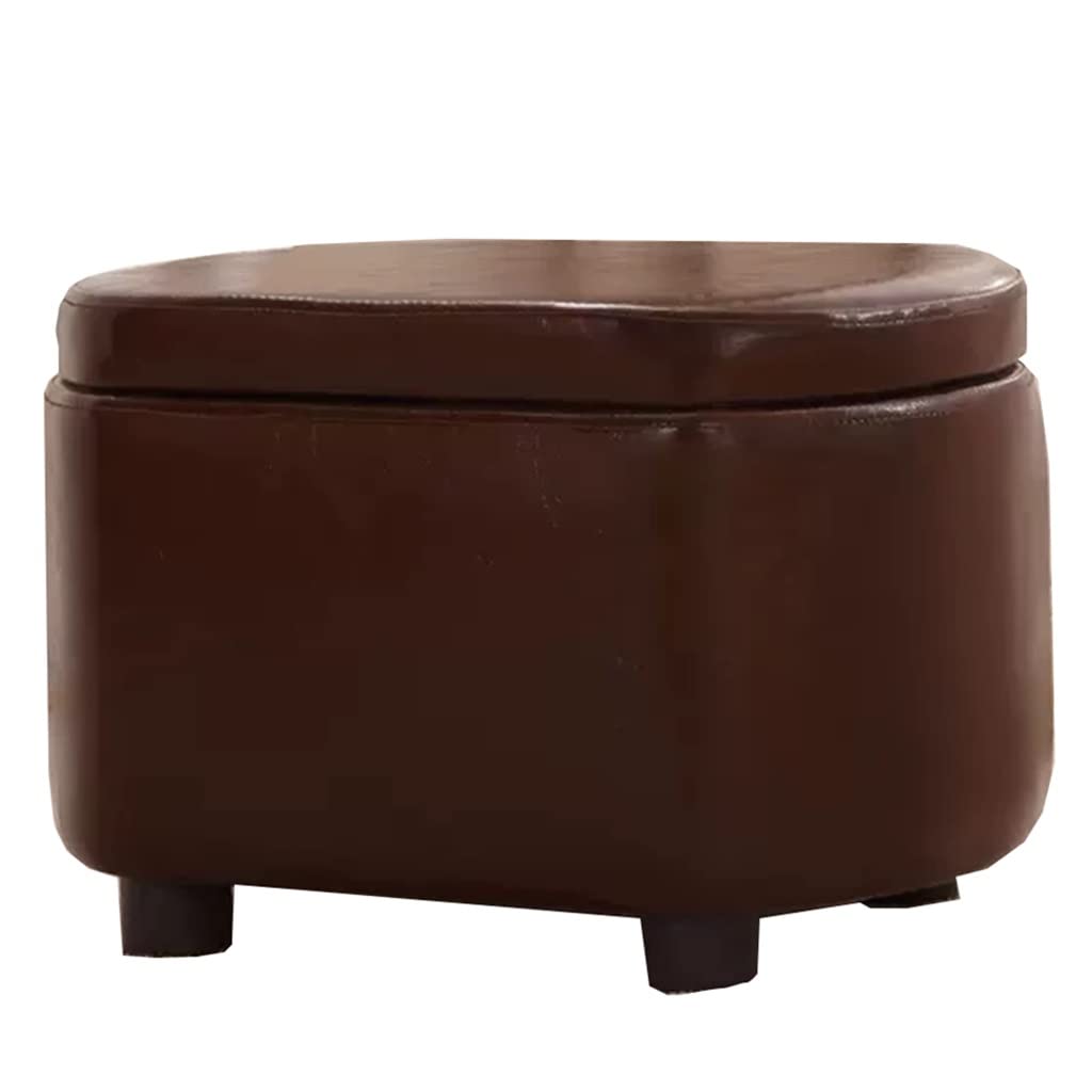 Petit tabouret avec rangement marron pour gagner de l'espace et protéger les parquets
