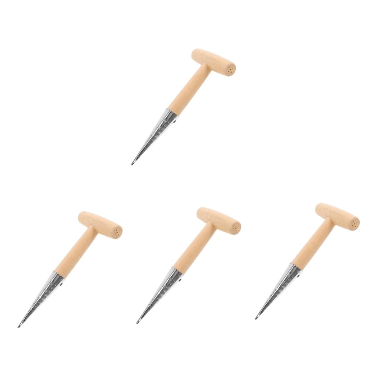 Didiseaon 4 Pezzi Attrezzo da Dibber Inossidabile con Strumento Pratico per Trapiantare Piante Puncher per Giardinaggio Ergonomico e Facile da Usare