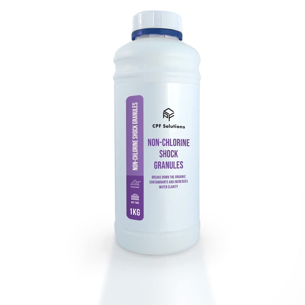 CPF Solutions Non Chlorine Shock Granules 1kg - for hot tubs, swim spa's and pool. For Bromine & Chlorine water environments