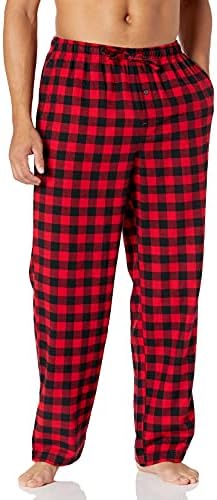 Amazon Essentials Men's Flannel Pajama Pant (Available in Big & Tall), Red, Buffalo Plaid, Medium