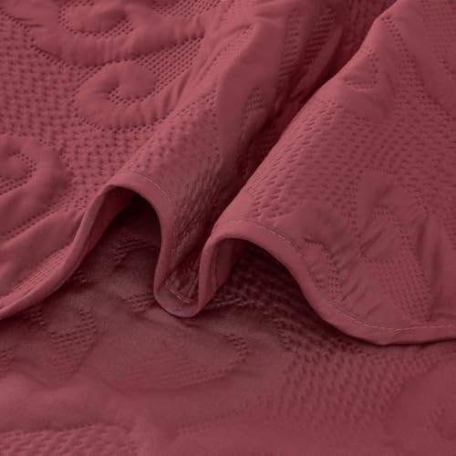 Image of Kingnex Oversized King Bedspreads 128x120 Burgundy