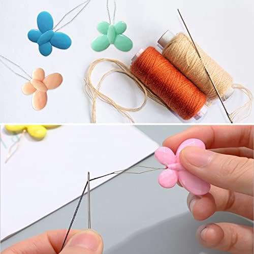 10pcs Butterfly Shaped Needle Threader Easy to Insert Hand Sewing Needles,DIY Threading Tool, Needle Threaders for Hand Sewing,Used for Hand Sewing Cross Stitch Repair Clothing (Random Colors)