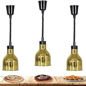 Commerciële Voedselverwarmer Lamp Voedselwarmtelampverwarmer Met Lamp 220V 250W Kaliber 19 Cm, 3 Stuks HHORB