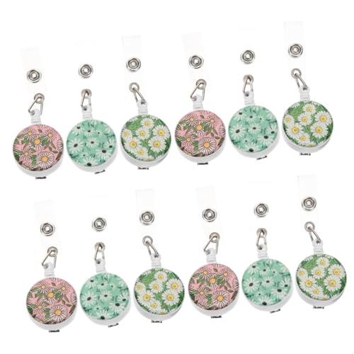 Porte-badges rétractables à fleurs avec clip rotatif anti-torsion SHINEOFI