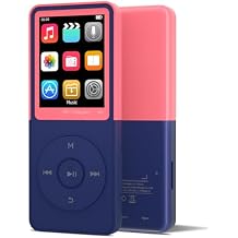 MP3 Player with Bluetooth Portable Bluetooth Mp3 Music Player,EQ,Breakpoint Play,Shuffle/Repeat,Music by Artist/Album/Style,FM Radio,Recorder,E-Book,SD Card Slot Pink,64GB