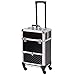 HOMCOM Valise Trolley Maquillage Mallette cosmétique Vanity poignée télescopique réglable 34L x 25l x 62H cm alu. Noir