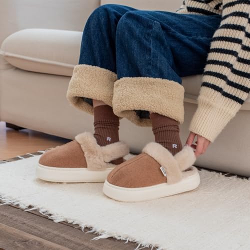 Womens Fuzzy Slippers - House Slippers for Woman, Memory Foam Cozy Indoor/Outdoor Bedroom Shoes2