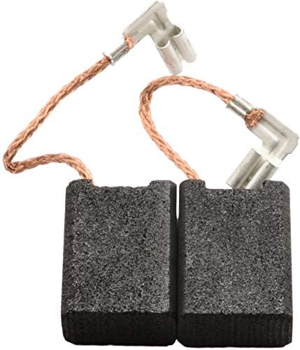 Pair of Buildalot Specialty Carbon Brushes ca-15-18089 with copper wires and terminals.