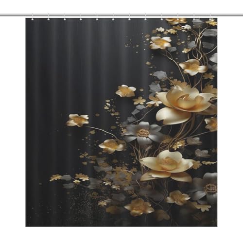 Rideau de douche en polyester de qualité supérieure au motif de fleur - 7