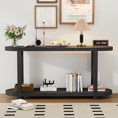Merax Modern Minimalist Entryway Table with Storage Shelve and Streamlined