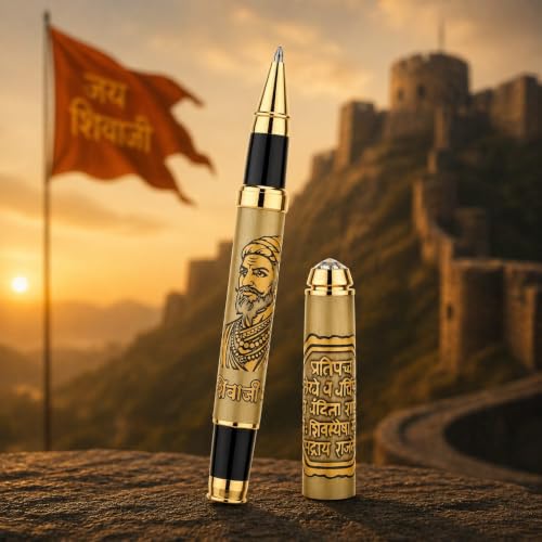Image of Chhatrapati Shivaji Maharaj Premium Metal Pen | Royal Maratha Edition | Maharashtra Swaraj Pen | Inspirational Warrior Pen | Elegant Gift for Men, Professionals & History Enthusiasts