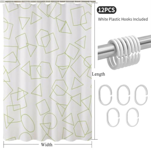 Rideau de douche en tissu polyester géométrique haut de gamme 150x200 lavable - 6