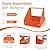 Touri 3 Pack Durable Chicken Nesting Boxes for Laying Eggs for Hens Ducks and Poultry, Orange