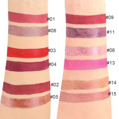 Image of evpct 1Pcs Taupe Mauve Glitter Metallic Shimmer Diamond Lipstick Lip Gloss Stain Set for Women Long Lasting Waterproof, Mauve Purple Sparkle Glitter Matte long Wear Liquid Lipstick Lip Makeup Kit, 08#