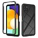 Produktbild betterfon Hülle für Samsung Galaxy A22 5G, 360 Grad Schutzhülle Stoßfest Panzerhülle mit Eingebautem Displayschutz Full Cover Outdoor Case Bumper Handyhülle für Samsung Galaxy A22 5G-Schwarz