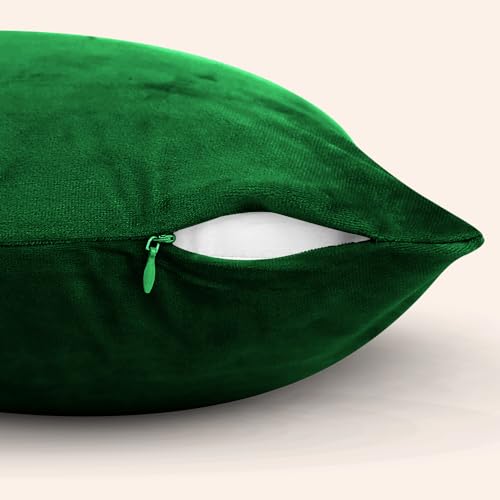 Imperial Rooms Cushion Covers 45 x 45 cm Pack of 2 Square Throw Velvet Pillow Cases Bedroom Decor Cushion for Sofa Living Room Car (Green - Image 2
