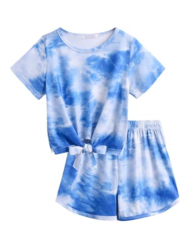 Arshiner Mädchen Kleidung Set Batik Sommer T-Shirt mit Shorts Kinder Freizeitanzug Sport Bekleidungssets für Mädchen 5-6 Jahre