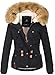 Produktbild Navahoo warme Damen Designer Winter Jacke Winterjacke mit Kapuze und Teddyfell B643 [B643-Pearl-Schwarz-Gr.M]