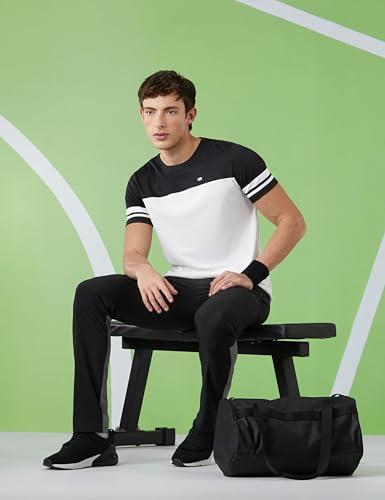 Image of Amazon Brand - Symbol Men's Color Block Active Regular Fit Sports T-Shirt | Round Neck | Half Sleeve (Available in Plus Sizes)
