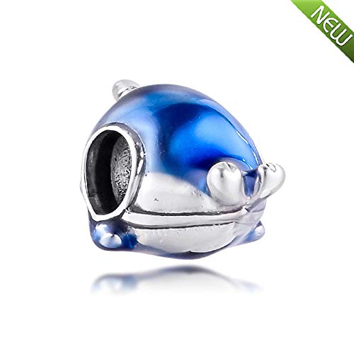 Abalorio de narval azul en plata de ley 925 compatible con pulsera para verano 3