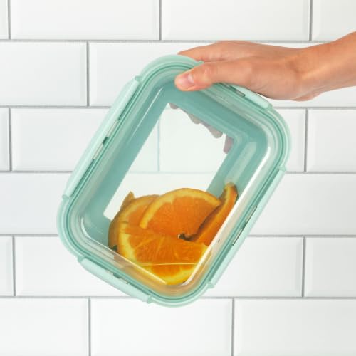 ProKeeper Borosilicate Glass Food Storage Containers W Airtight Leak-Proof Snap-Lock Lids Removable Silicone Bases, Assorted Sizes Oven Freezer & Microwave Safe BPA-Free, Mint (16-Piece Everyday Set) - Image 3