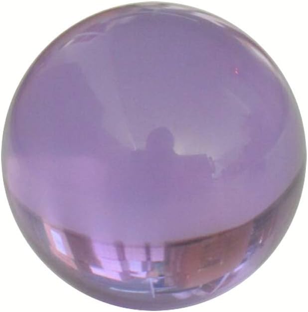 Crystal Ball with Base Holder Display Stand - Lovely Photography Crystal Ball Decor - Desk Art Decor K9 Crystal Prop - Witchcraft Accessory - Sphere Gazing Ball Ornaments, D:80mm(3.15 inch) (Purple)