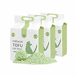 HAPPY MEOW Arena Aglomerante para Gatos Tofu 7.5 KG/18l Arena Tofu 100% Natural e Biodegradable Fórmula Libre de Polvo (Té Verde)