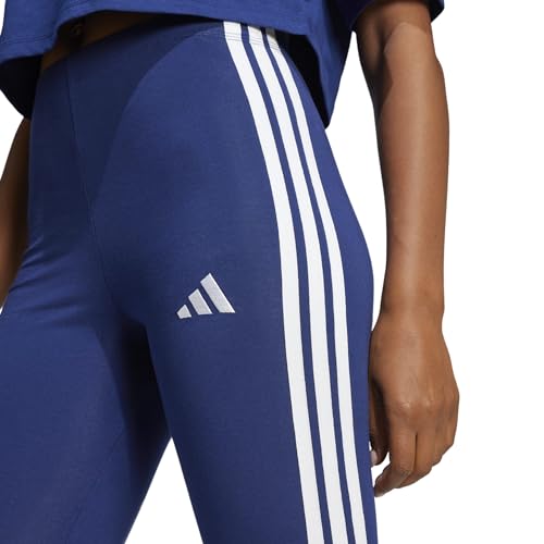 Adidas Womens 3-Stripes Single Jersey Sportswear Leggings, Dark Blue/White, X-Small by adidas - Used condition - Image 4