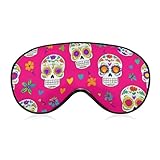 Antifaz para dormir con correa ajustable, unisex, cómodo, ideal para viajes en avión, yoga, siestas y días de invierno. Calavera de azúcar mexicana muerta.