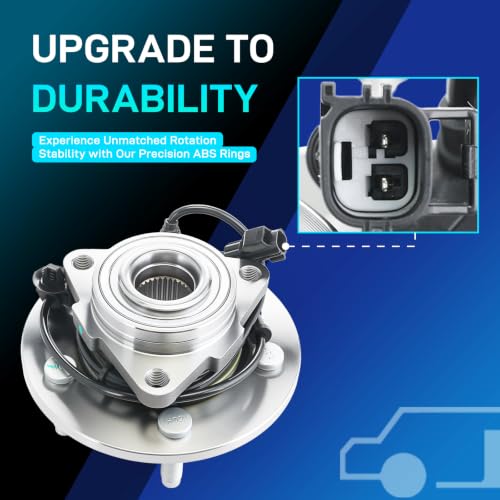 Image of BDELI 515073 2Pcs Front Wheel Hub Bearing Assembly Compatible with 2002 2003 2004 2005 Dodge Ram 1500 (4-Wheel ABS for All Models), 2004 2005 Dodge Ram 1500 (2-Wheel, 5.7L V8), 5 Lugs w /ABS