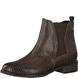 Strukturiertes Obermaterial MARCO TOZZI Damen 2-2-25090-35 Chelsea-Stiefel, Chestnut Snake, 40 EU