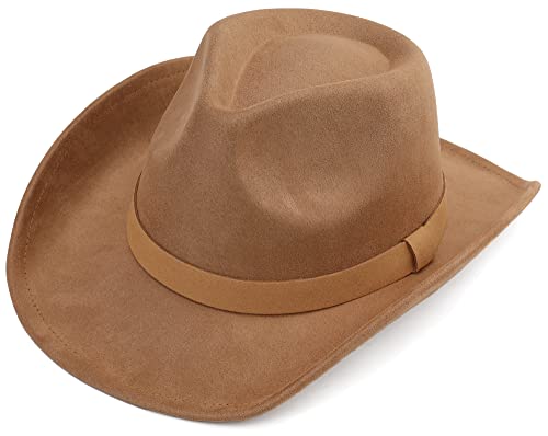 Pro Celia Classic Women Men Western Cowboy Hat Wide Brim Cowgirl Hat (Brown) #TOP11