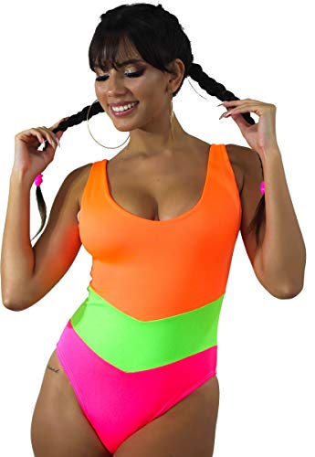 Maiô Body Neon Com Recortes De Amarrar Colorido Multicolorido