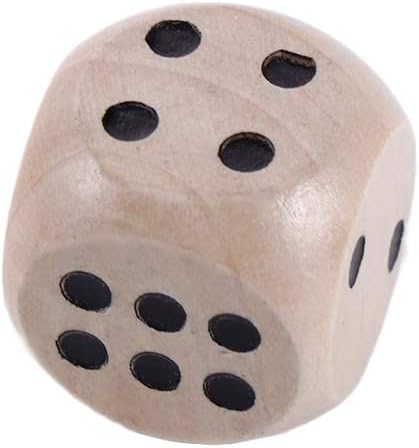 Leadigol 10PCS Wooden Dice, 20mm Rounded Corner 6-Sided Dice for Adults