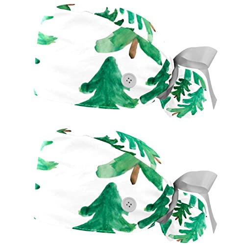 Chapeaux de travail anti-transpiration casquettes bouffantes sapin de Noël pour cheveux longs