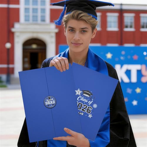 Image of Graduation Decorations 2026 Blue Silver Graduation Guest Book to Sign Class Of 2026 Signature Guestbook Alternative Party Gifts Keepsake Congrats Grad Invitations Memory Card Board College High School