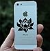 Lotus Flower - Design 1 - Android / iPhone - Vinyl Phone Decal (Black)