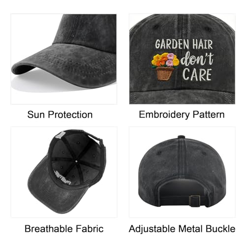 Gorro para mujer ajustable de algodón bordado miniatura 3