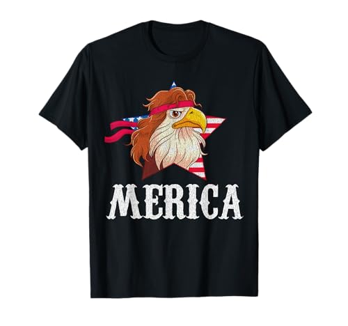 Eagle Mullet 4 de julio Merica Flag Fourth Clothing Camiseta