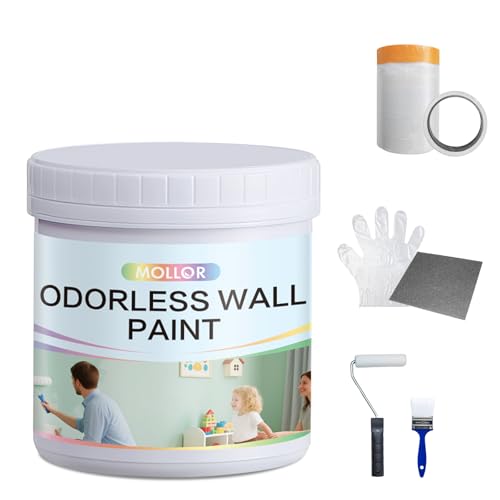 Mollor White Paint for Wall, 16 Oz Water-Based Acrylic Latex