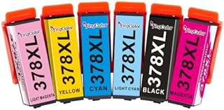 YINGCOLOR 378XL Ink Cartridges for Epson 378 378XL Multipack for Expression Photo XP-8500 XP-8505 XP-8600 XP-8000 XP-8005 XP-8605(1 Black 1 Cyan 1 1 Magenta 1 Yellow 1 Light Cyan 1 Light Magenta)